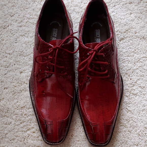 Stacy Adams Red Rolando Wingtip Oxfords - Picture 2 of 9